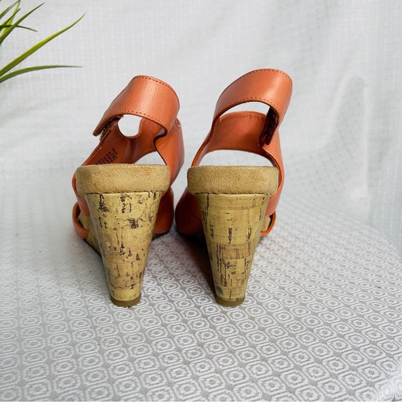 Unlisted Peach Platform Wedge Faux Leather Sandal With Velcro Ankle Closure - Picture 5 of 9